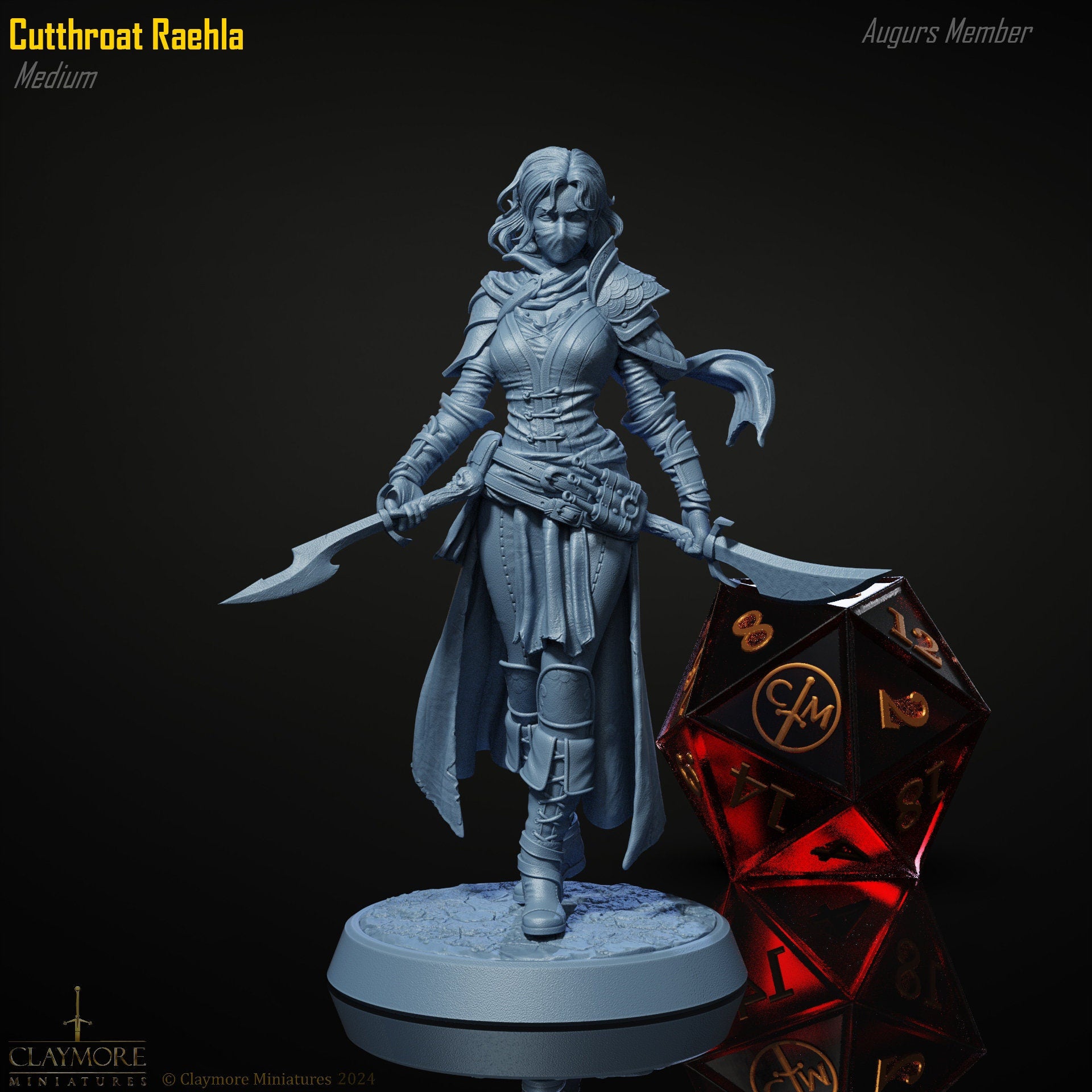 Cutthroat Raehla - Elf Rogue - Heist at Dragon's Keep - Highly Detailed Resin 8k 3D Printed Miniature