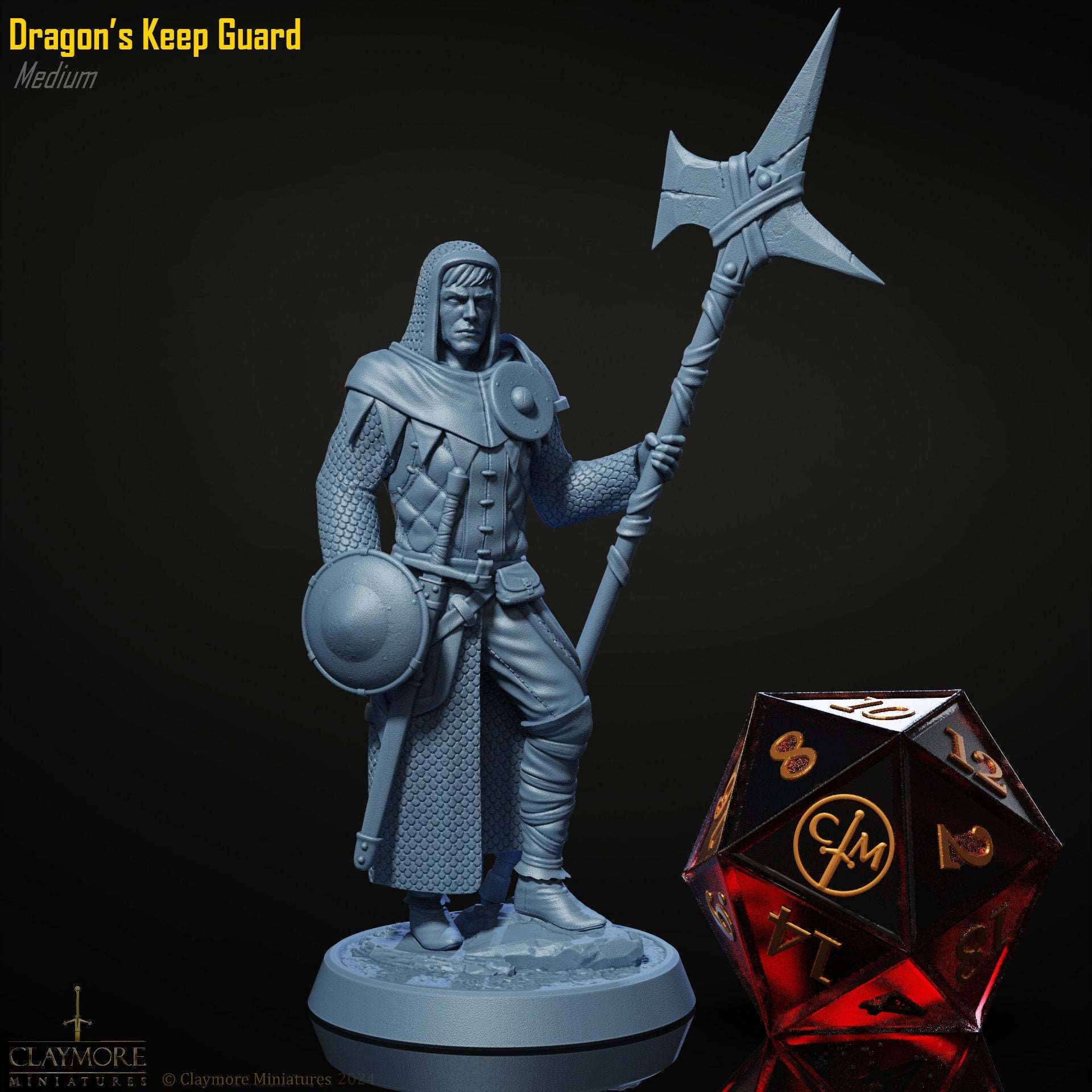 Dragon's Keep Guard - Heist at Dragon's Keep - Highly Detailed Resin 8k 3D Printed Miniature