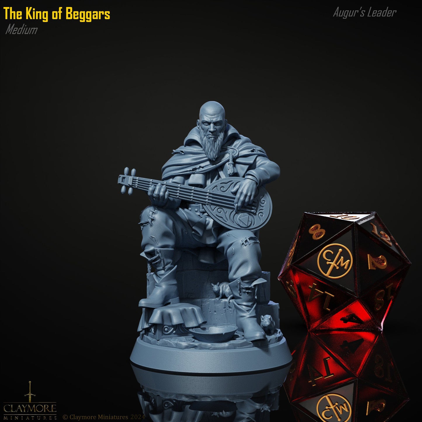 The King of Beggars - Human Fighter/Cleric - Heist at Dragon's Keep - Highly Detailed Resin 8k 3D Printed Miniature