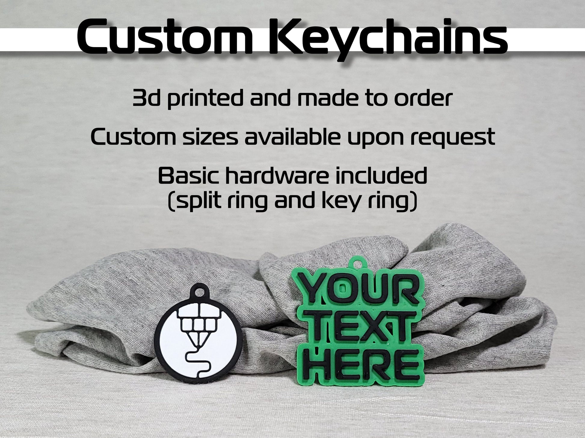 Custom 3D Printed Keychains | Upload Your Own Design | Multiple Sizes & Colors | Perfect for Gifts, Promotions, Giveaways