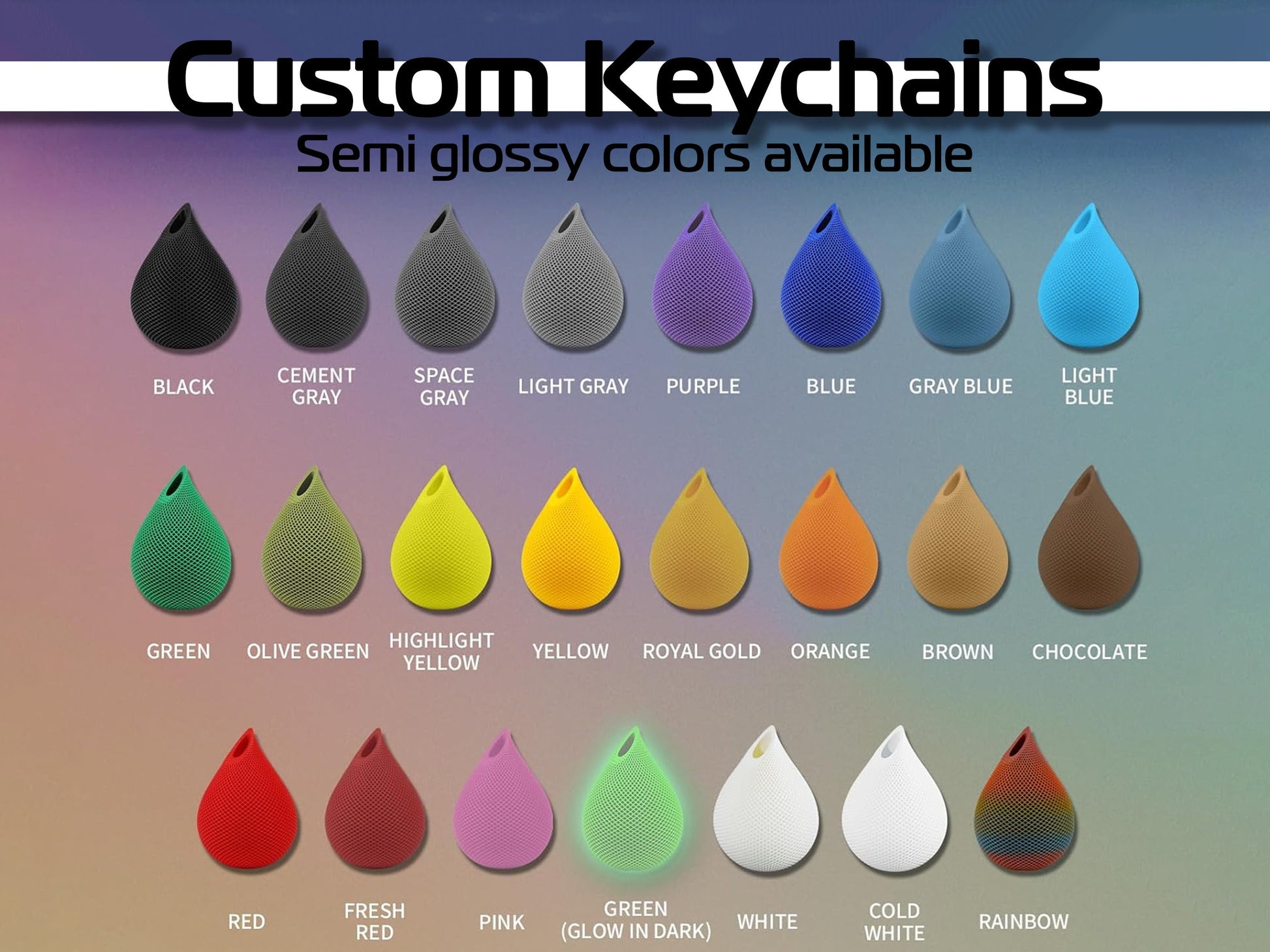 Custom 3D Printed Keychains | Upload Your Own Design | Multiple Sizes & Colors | Perfect for Gifts, Promotions, Giveaways