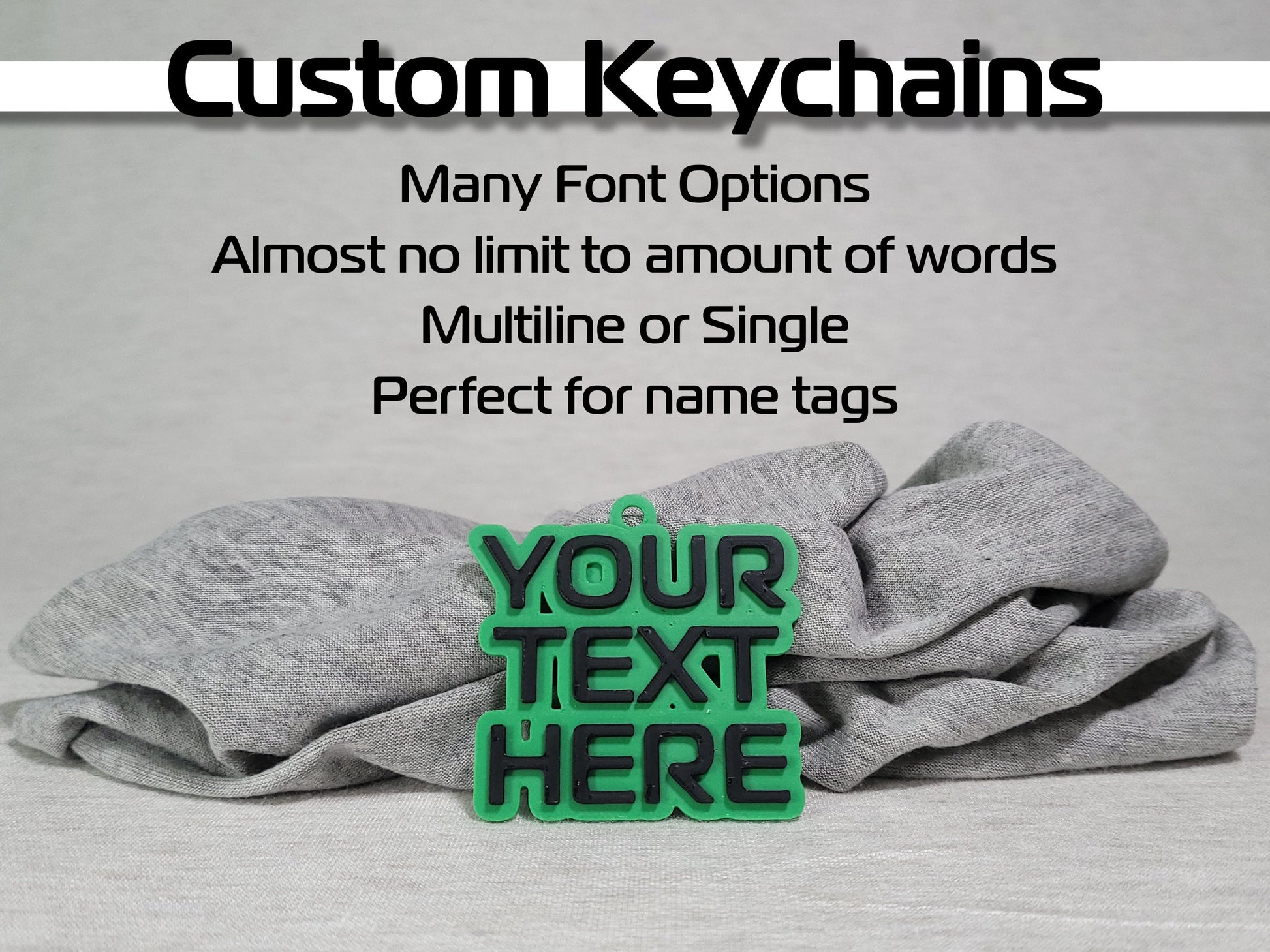 Custom 3D Printed Keychains | Upload Your Own Design | Multiple Sizes & Colors | Perfect for Gifts, Promotions, Giveaways