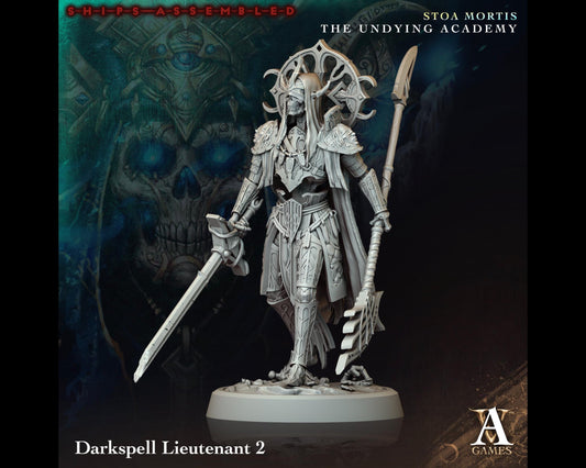 Darkspell Lieutenant 2 - The Undying Academy - Highly Detailed Resin 8k 3D Printed Miniature