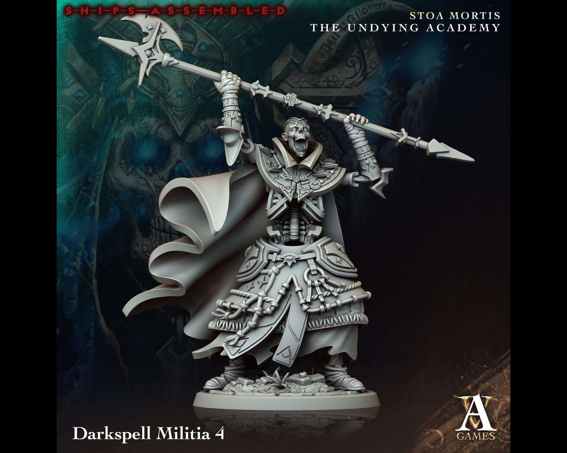 Darkspell Militia 4 - The Undying Academy - Highly Detailed Resin 8k 3D Printed Miniature