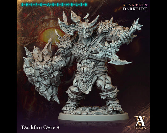 Darkfire Ogre 4 - Giantkin, Darkfire - Highly Detailed Resin 8k 3D Printed Miniature