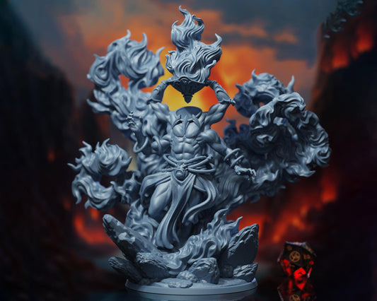 Avatar of Fire - Elemental Cataclysm - Highly Detailed Resin 8k 3D Printed Miniature