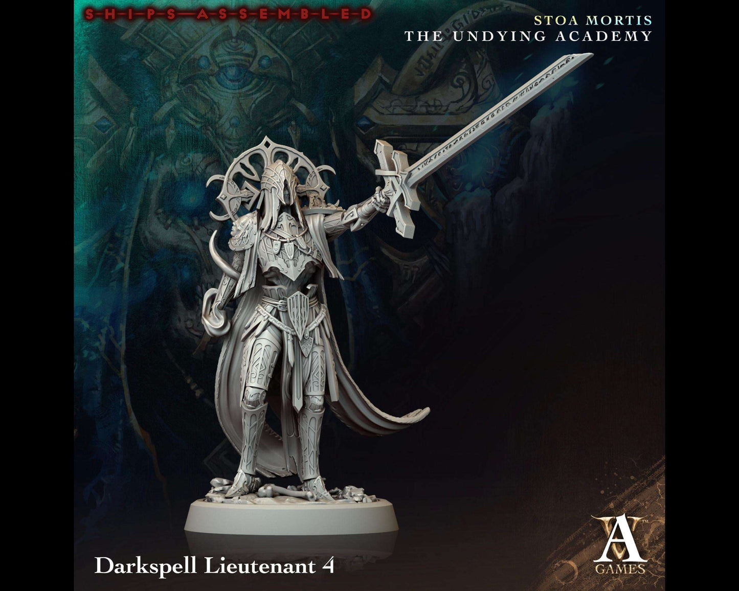 Darkspell Lieutenant 4 - The Undying Academy - Highly Detailed Resin 8k 3D Printed Miniature