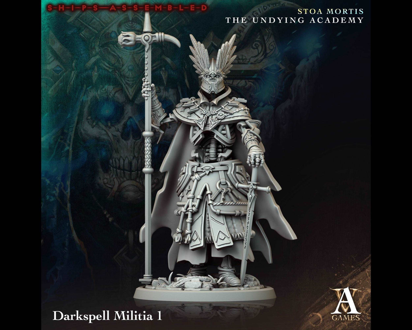 Darkspell Militia 1 - The Undying Academy - Highly Detailed Resin 8k 3D Printed Miniature