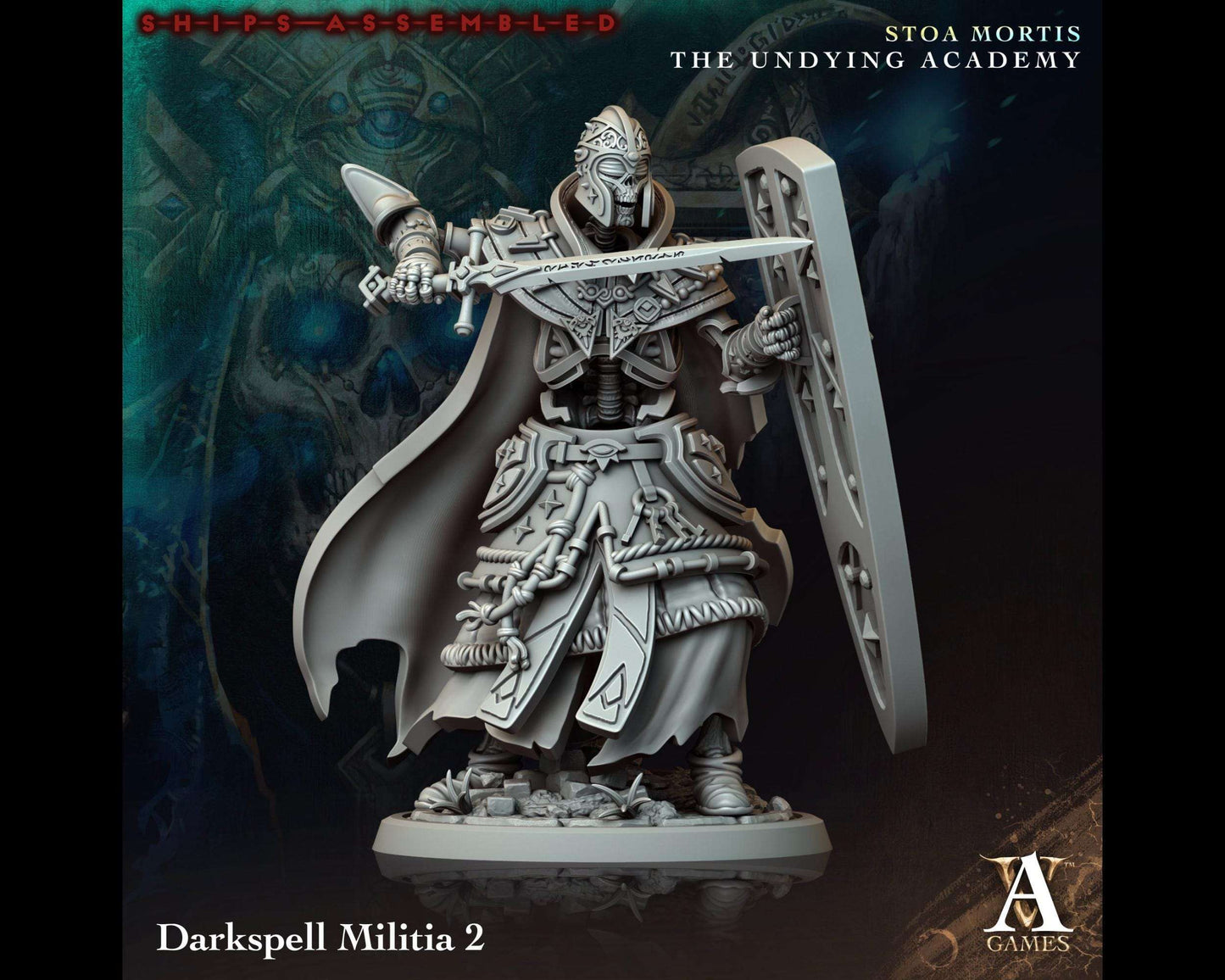 Darkspell Militia 2 - The Undying Academy - Highly Detailed Resin 8k 3D Printed Miniature