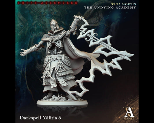 Darkspell Militia 3 - The Undying Academy - Highly Detailed Resin 8k 3D Printed Miniature