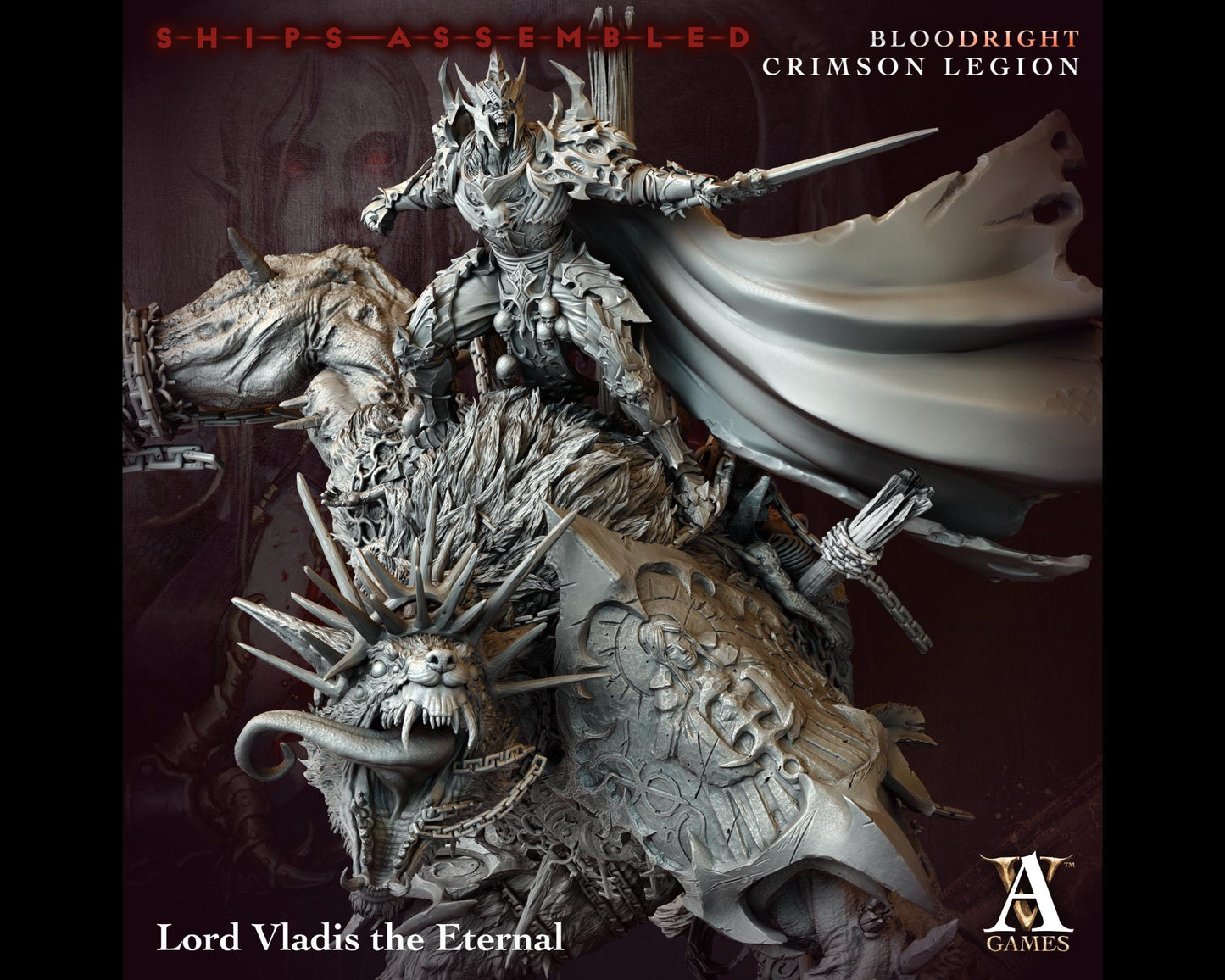 Lord Vladis, The Eternal - Bloodright Crimson Legion - Highly Detailed Resin 8k 3D Printed Miniature