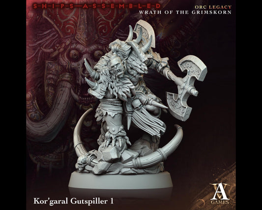 Kor'garal Gutspiller 1 - Wrath of the Grimskorn - Highly Detailed Resin 8k 3D Printed Miniature