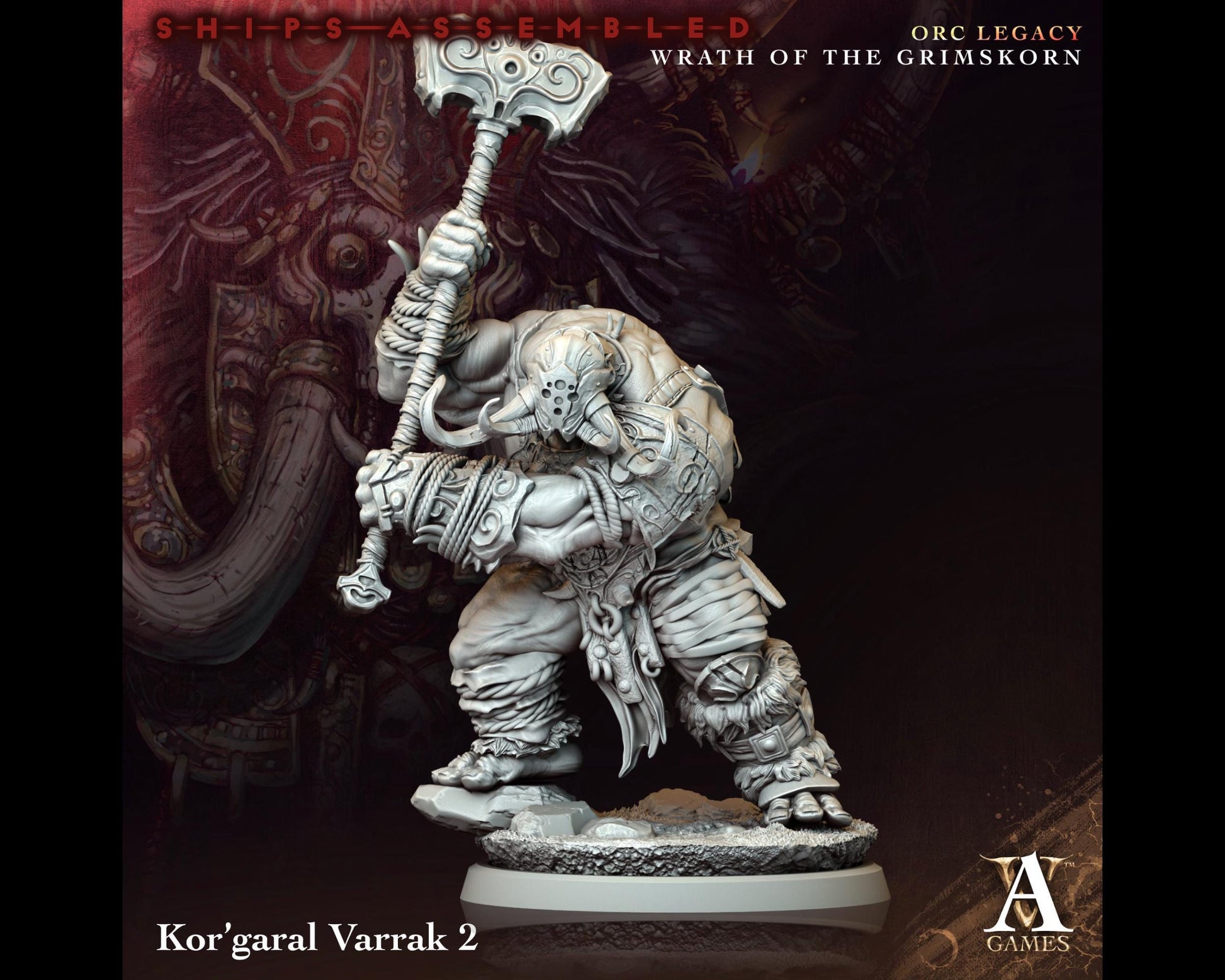 Kor'garal Varrak 2 - Wrath of the Grimskorn - Highly Detailed Resin 8k 3D Printed Miniature