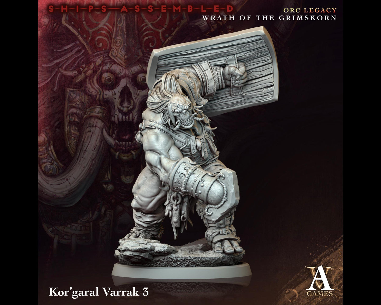 Kor'garal Varrak 3 - Wrath of the Grimskorn - Highly Detailed Resin 8k 3D Printed Miniature