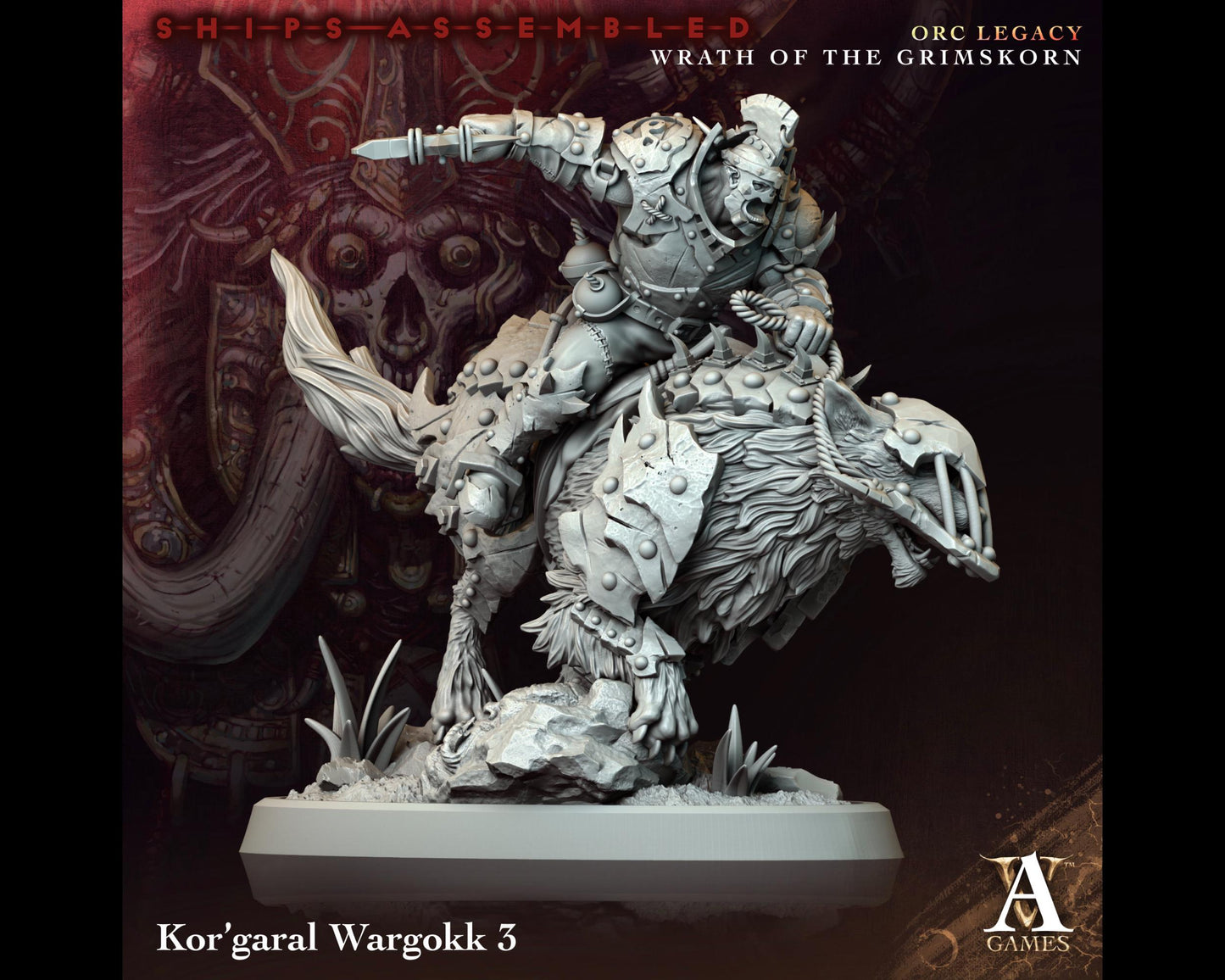 Kor'garal Wargokk 3 - Wrath of the Grimskorn - Highly Detailed Resin 8k 3D Printed Miniature