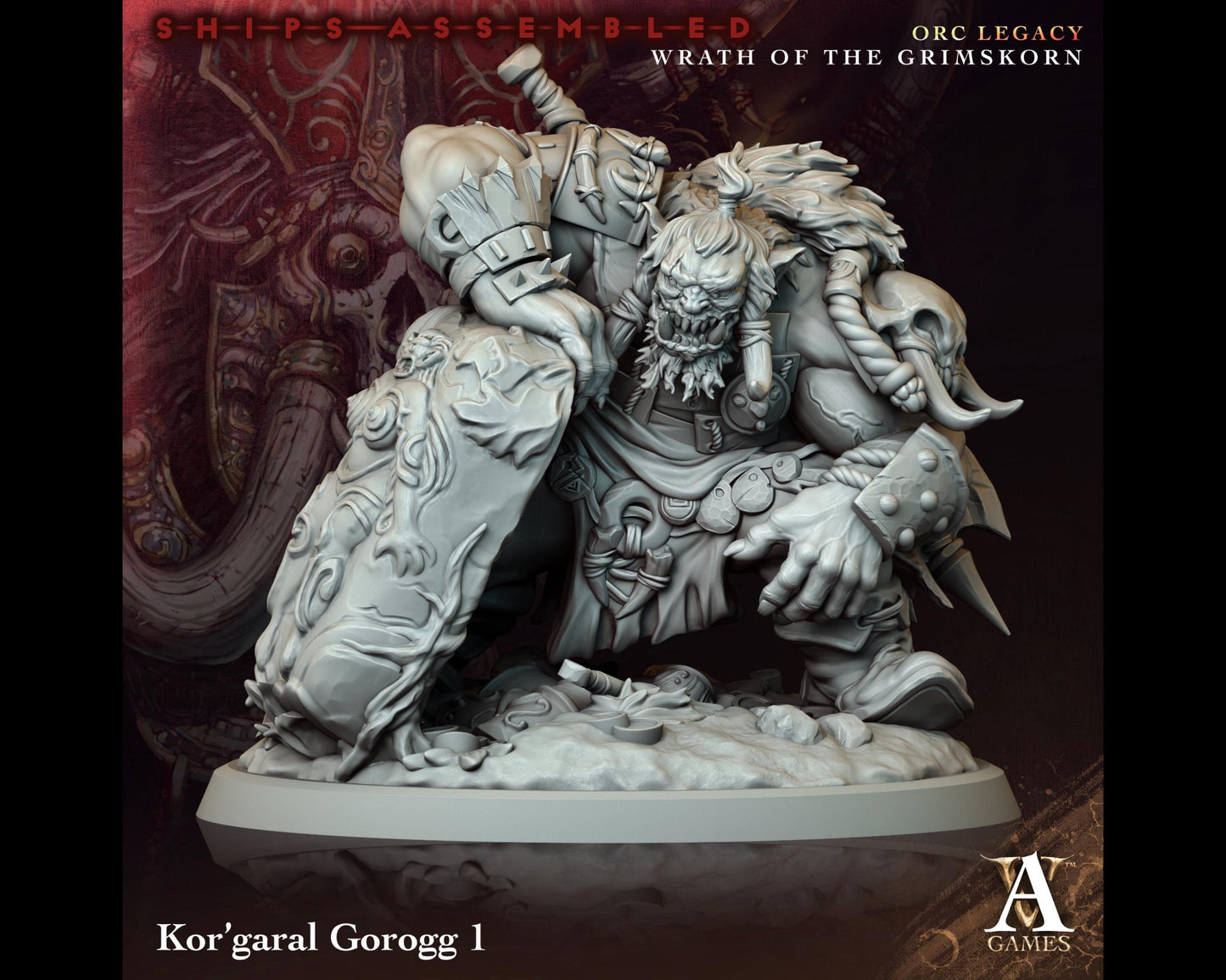 Kor'Garal Gorogg 1 - Wrath of the Grimskorn - Highly Detailed Resin 8k 3D Printed Miniature