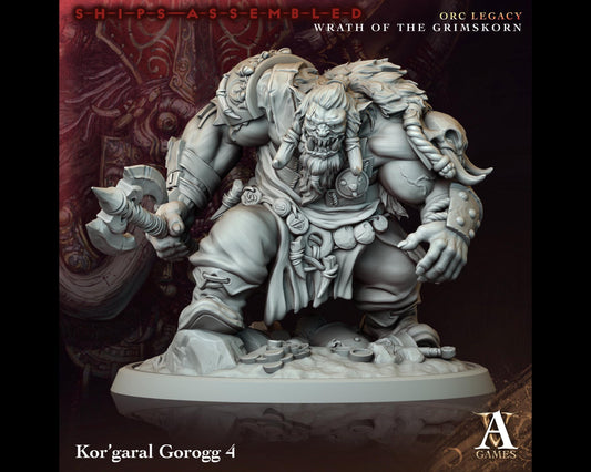 Kor'Garal Gorogg 4 - Wrath of the Grimskorn - Highly Detailed Resin 8k 3D Printed Miniature