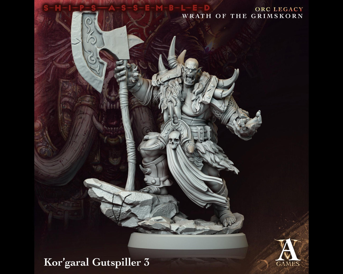 Kor'garal Gutspiller 3 - Wrath of the Grimskorn - Highly Detailed Resin 8k 3D Printed Miniature