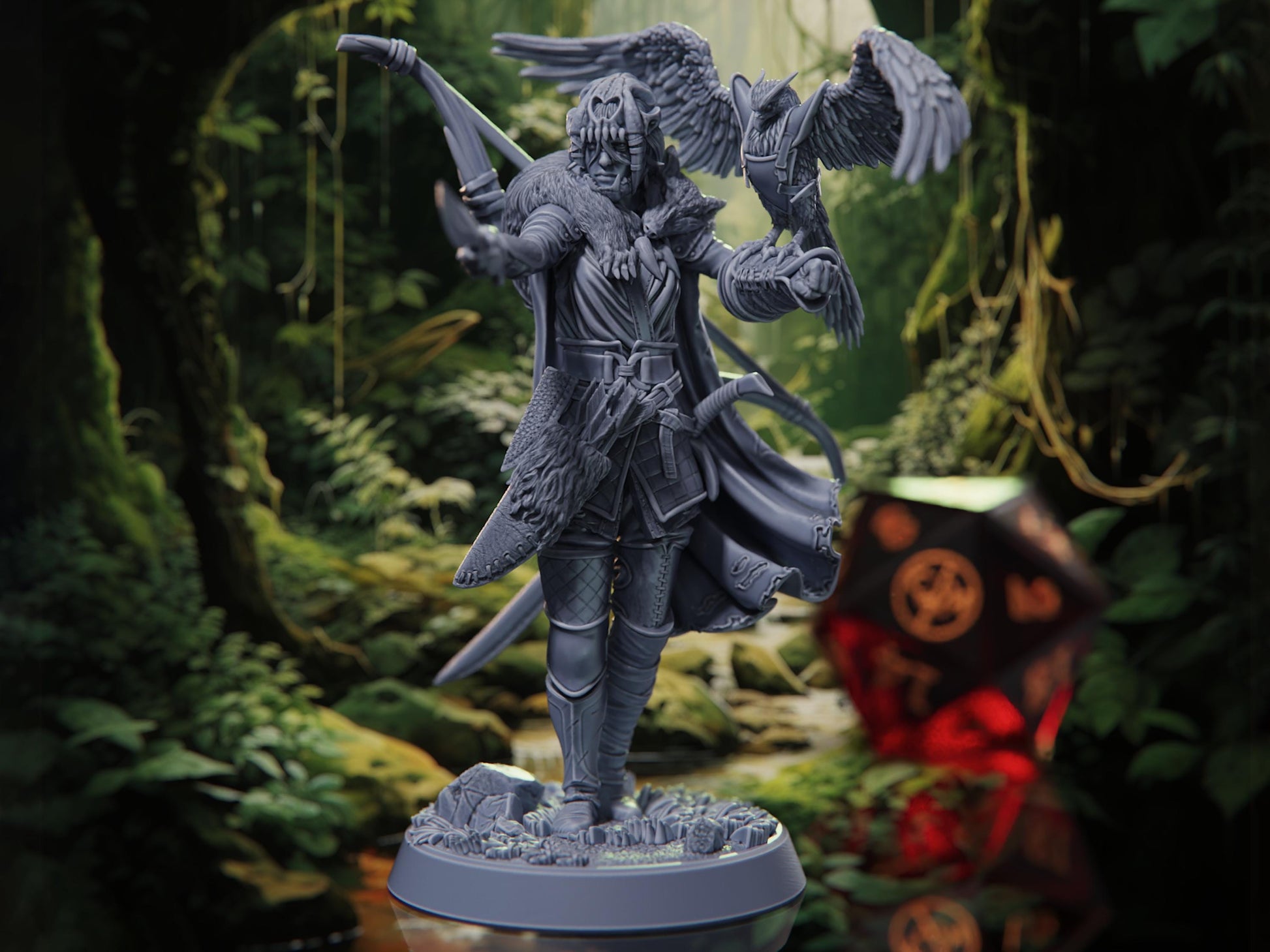 Ashryn, The Frontiersman - Elf Ranger/Fighter/Hunter - Rangers of the Savage Frontiers - Highly Detailed Resin 8k 3D Printed Miniature