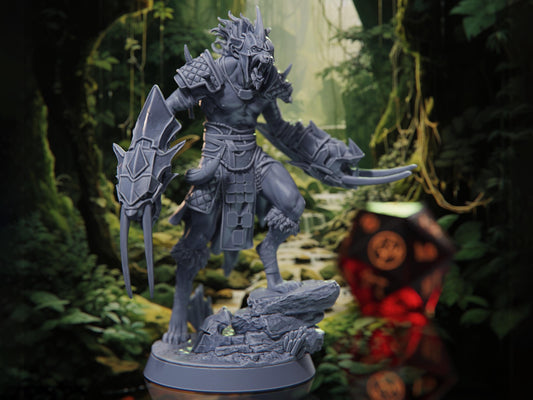Warchief Bloodpaw - Tabaxi Barbarian - Rangers of the Savage Frontiers - Highly Detailed Resin 8k 3D Printed Miniature