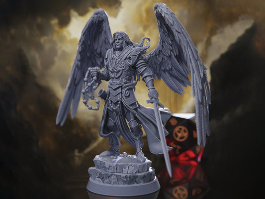 Aashim, Herald of Faith - Aasimar Paladin/Cleric/Fighter - Trial of Souls - Highly Detailed Resin 8k 3D Printed Miniature