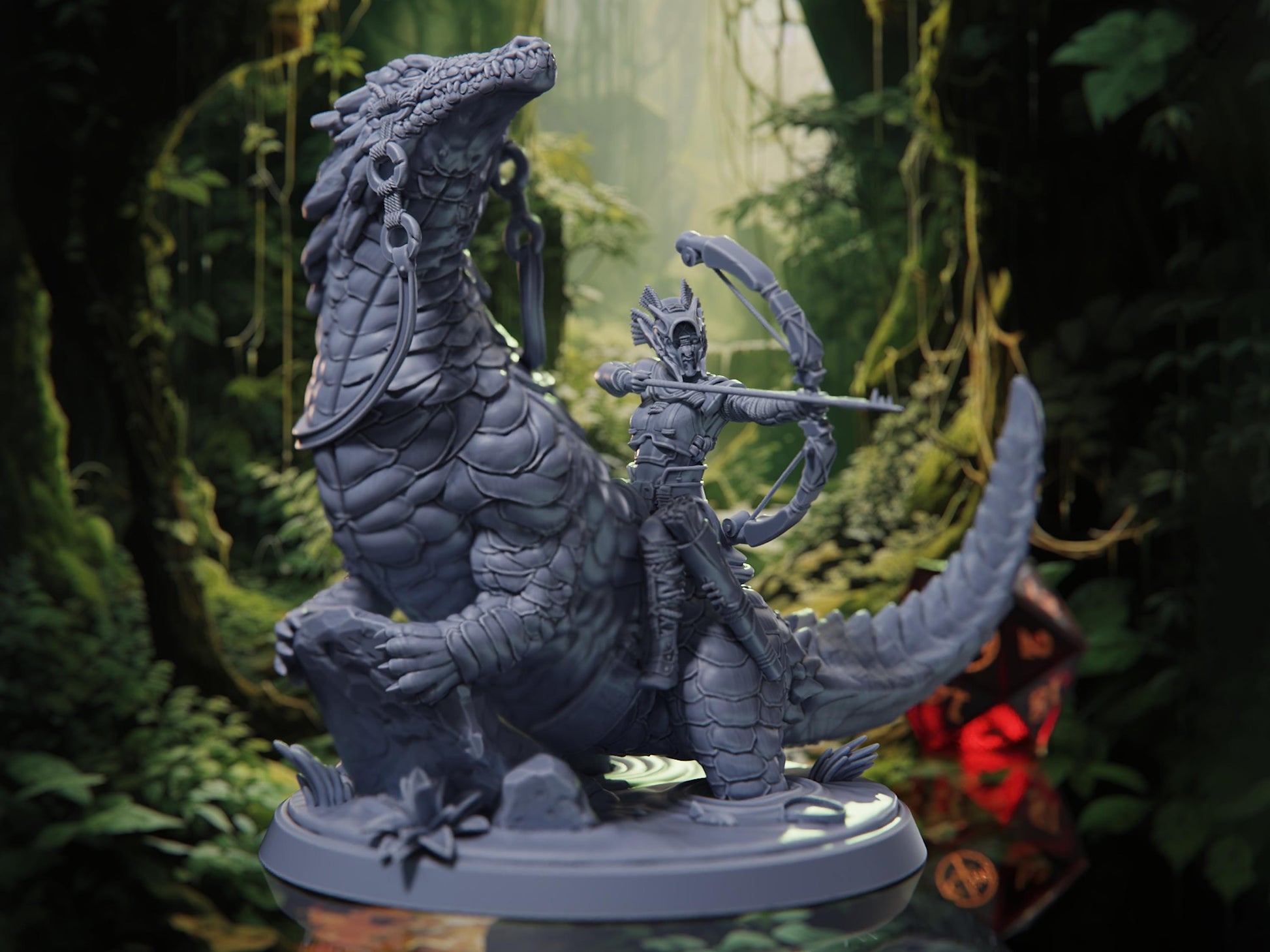 Nav'Avar Lizard Rider - Rangers of the Savage Frontier - Highly Detailed Resin 8k 3D Printed Miniature