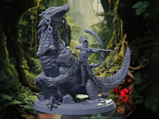 Nav'Avar Lizard Rider - Rangers of the Savage Frontier - Highly Detailed Resin 8k 3D Printed Miniature