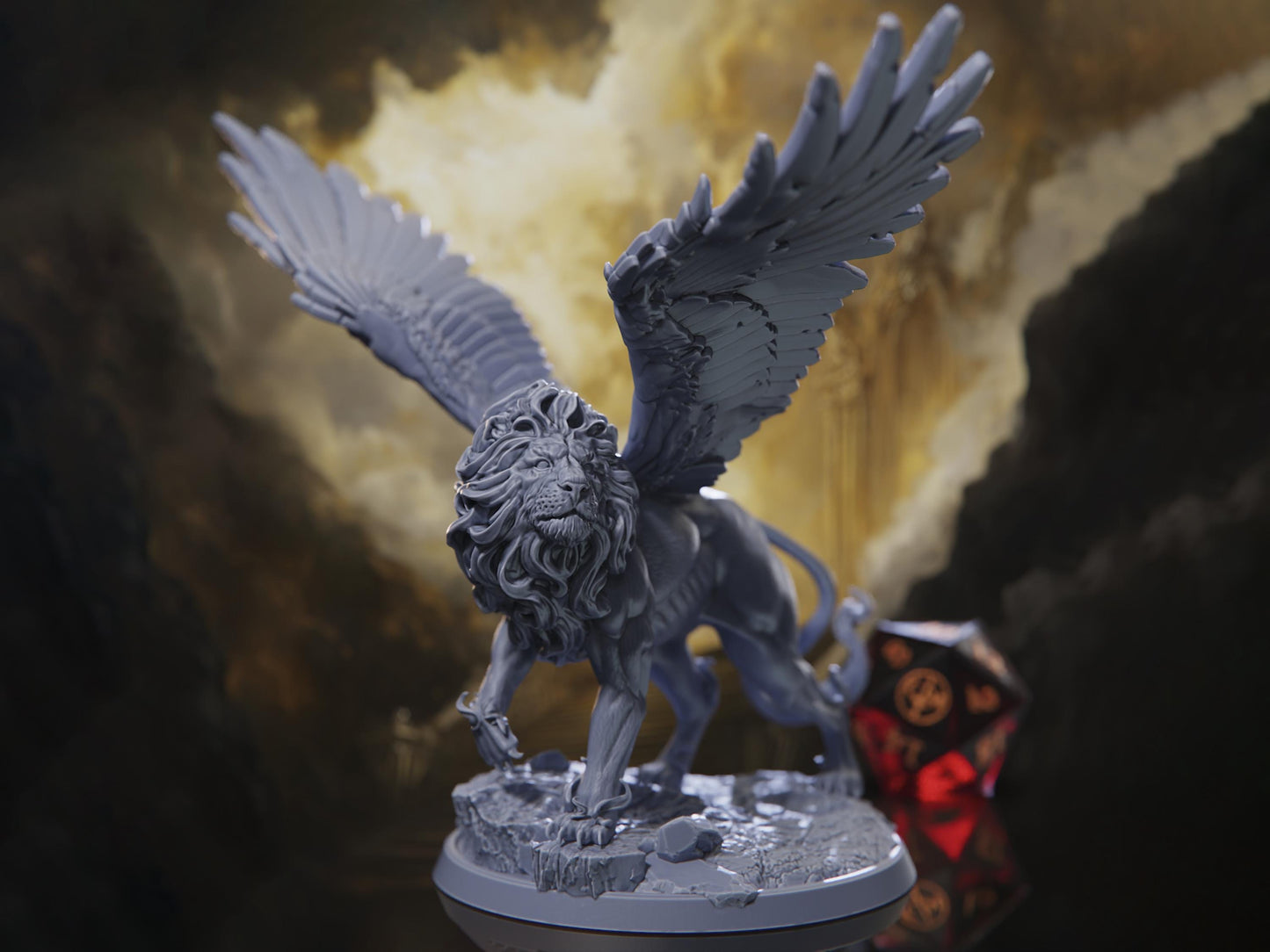 Celestial Lion - Trial of Souls - Highly Detailed Resin 8k 3D Printed Miniature