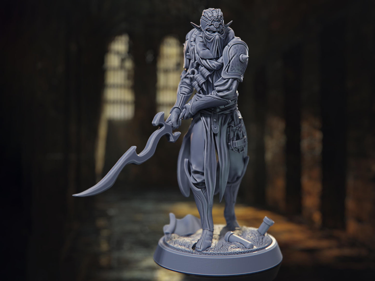 Dorian Ashviel - Elf Warlock/Rogue/Fighter - The Bastards - Highly Detailed Resin 8k 3D Printed Miniature