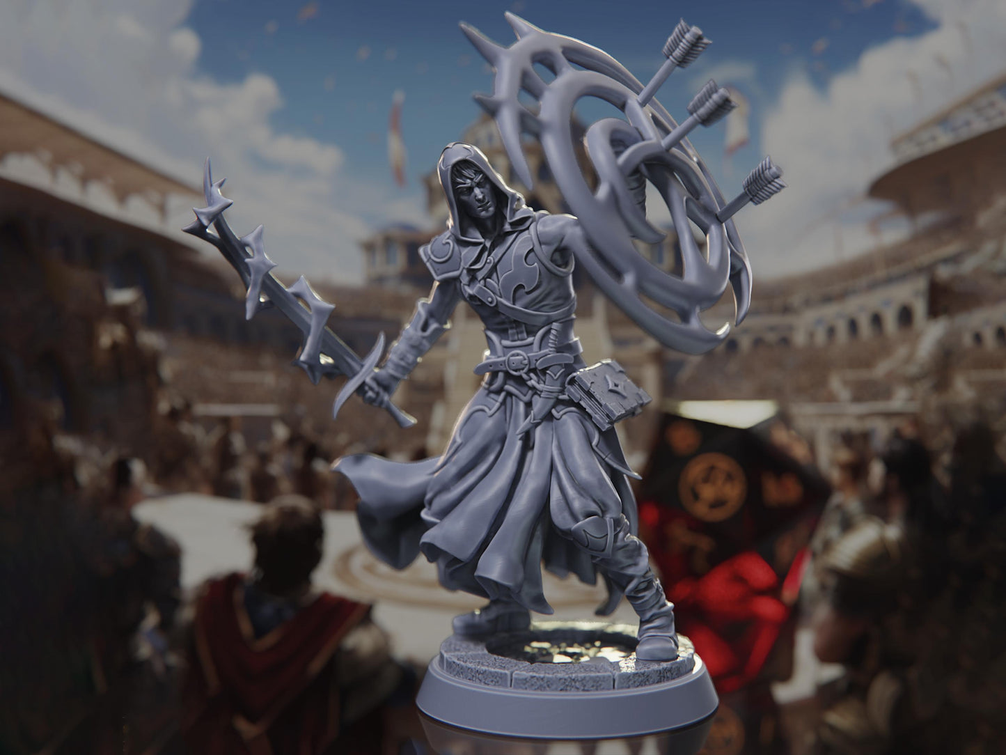 Hashkan, Champion of the Dark Sea - Human Wizard/Bladesinger - Tournament of Champions - Highly Detailed Resin 8k 3D Printed Miniature
