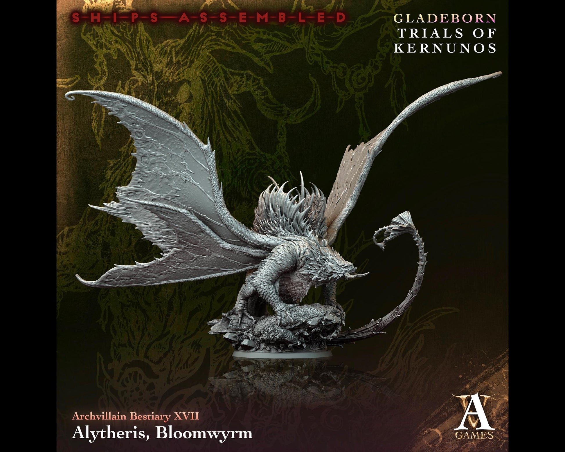 Alytheris, Bloomwyrm - Trials of Kernunos - Highly Detailed Resin 8k 3D Printed Miniature