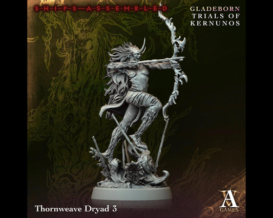 Thornweave Dryad 3 - Trials of Kernunos - Highly Detailed Resin 8k 3D Printed Miniature