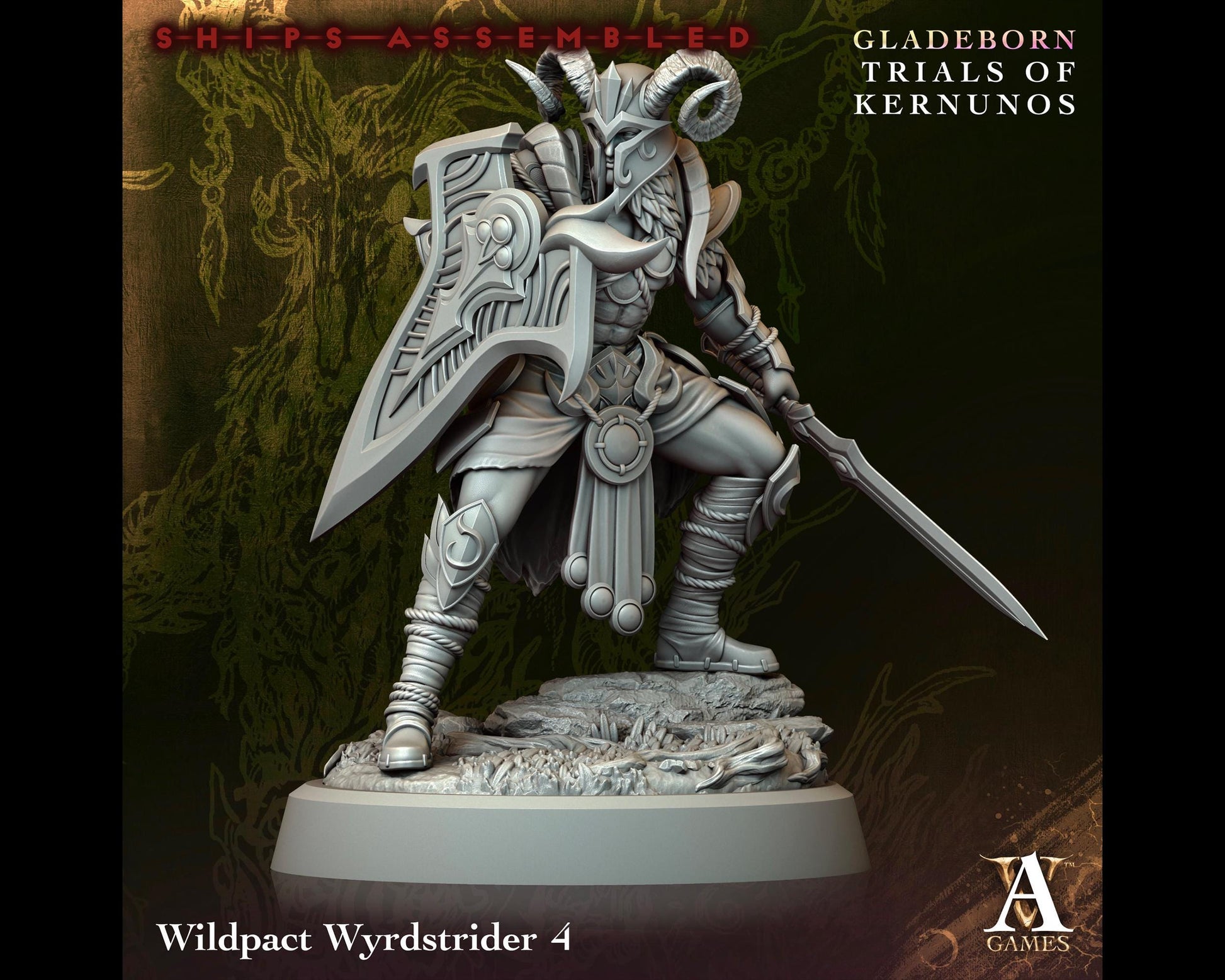 Wildpact Wyrdstrider 4 - Trials of Kernunos - Highly Detailed Resin 8k 3D Printed Miniature