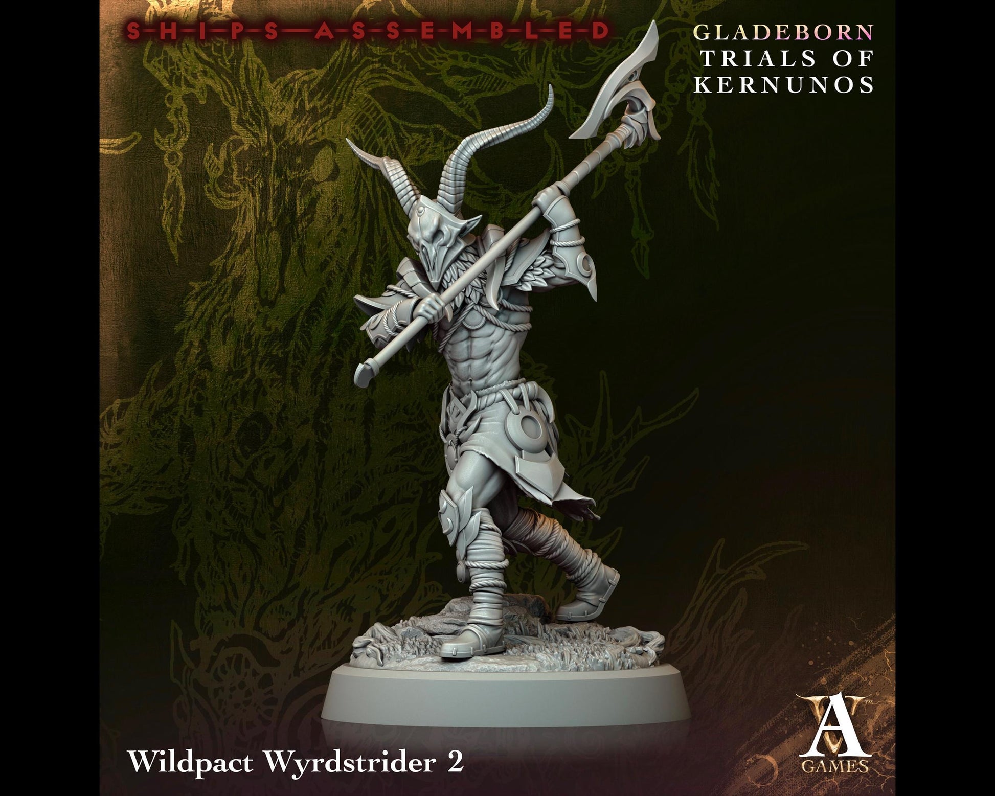 Wildpact Wyrdstrider 2 - Trials of Kernunos - Highly Detailed Resin 8k 3D Printed Miniature