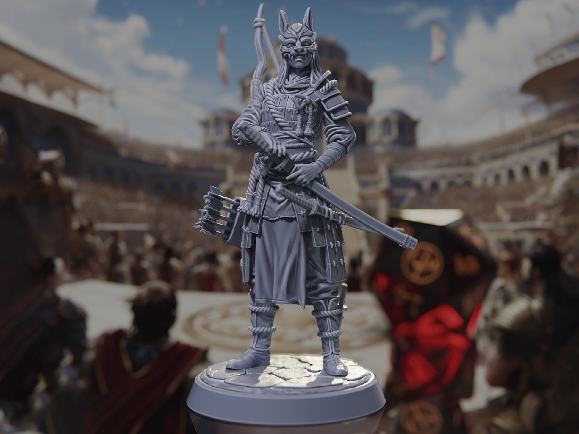 Masked Challenger - Tournament of Champions - Highly Detailed Resin 8k 3D Printed Miniature