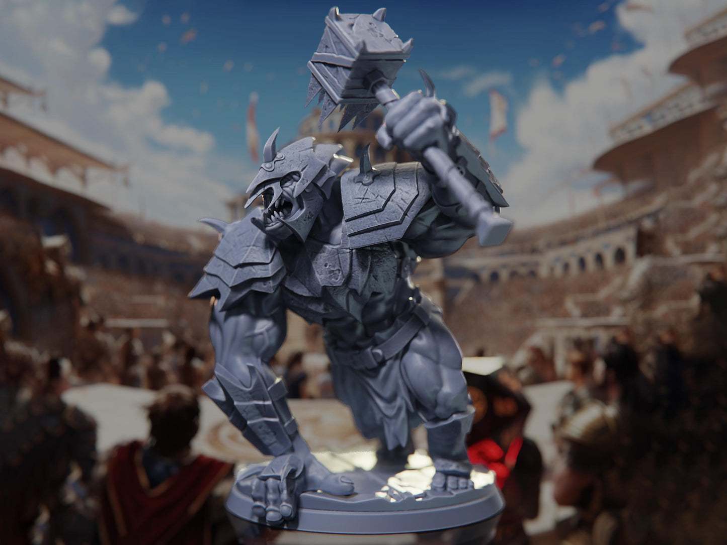 Tamed Ogre Beast - Tournament of Champions - Highly Detailed Resin 8k 3D Printed Miniature