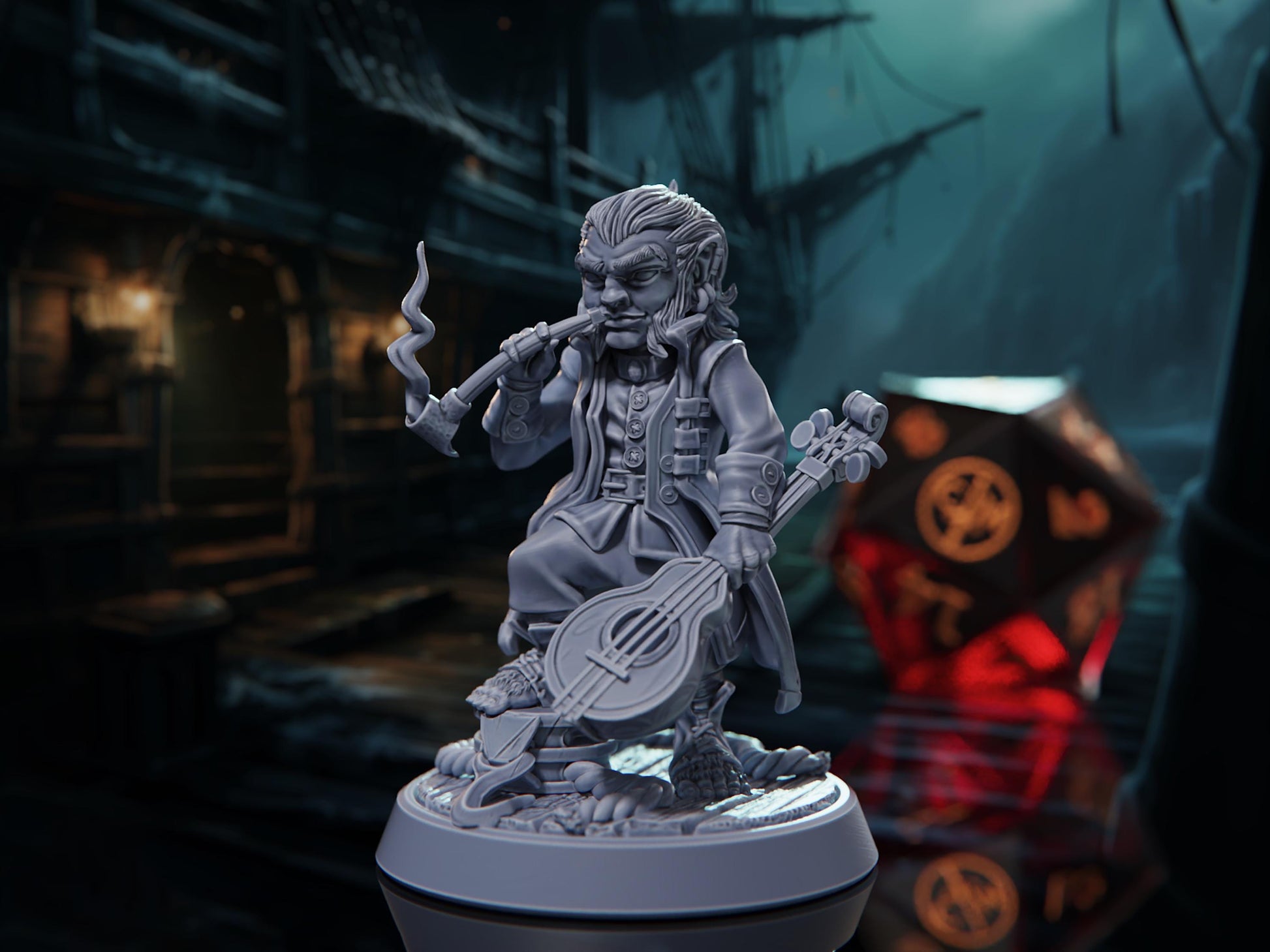 Eddie Bard'Hallen - Halfling Bard - Voyage of the Damned - Highly Detailed Resin 8k 3D Printed Miniature