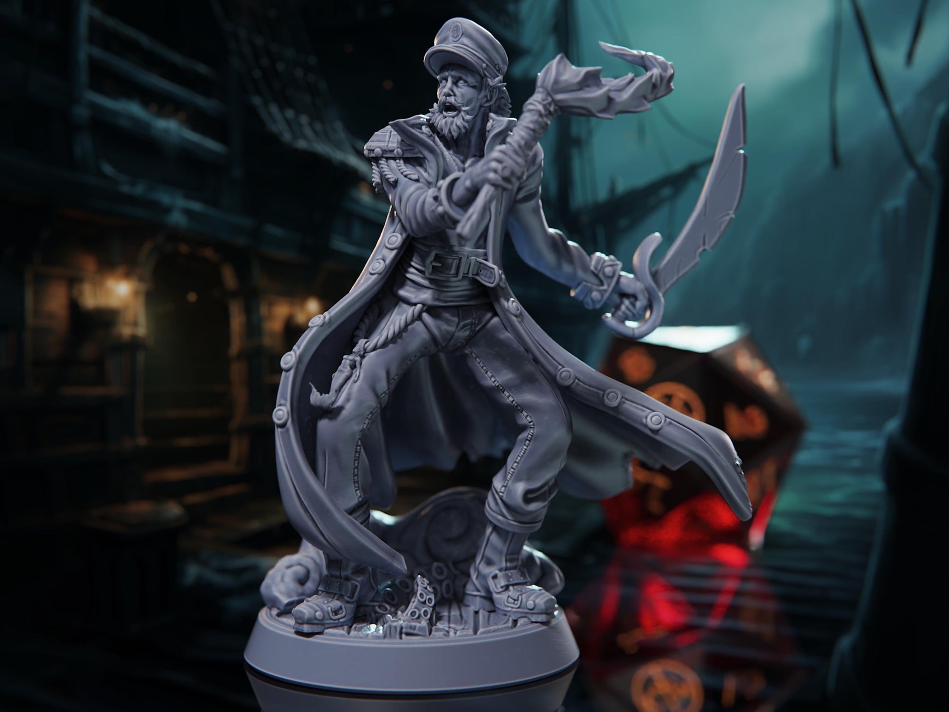 Mad Captain - Voyage of the Damned - Highly Detailed Resin 8k 3D Printed Miniature