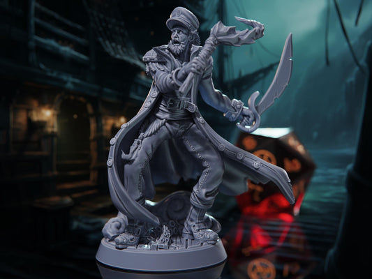 Mad Captain - Voyage of the Damned - Highly Detailed Resin 8k 3D Printed Miniature