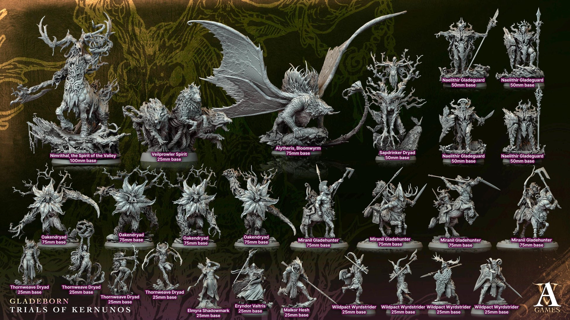 Wildpact Wyrdstrider 3 - Trials of Kernunos - Highly Detailed Resin 8k 3D Printed Miniature