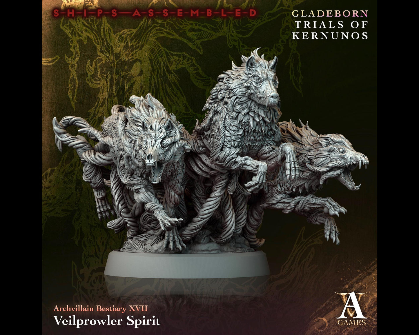 Veilprowler Sprit - Trials of Kernunos - Highly Detailed Resin 8k 3D Printed Miniature