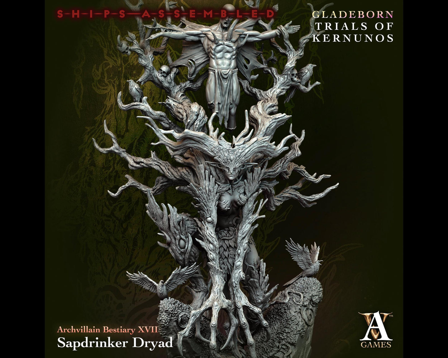 Sapdrinker Dryad - Trials of Kernunos - Highly Detailed Resin 8k 3D Printed Miniature