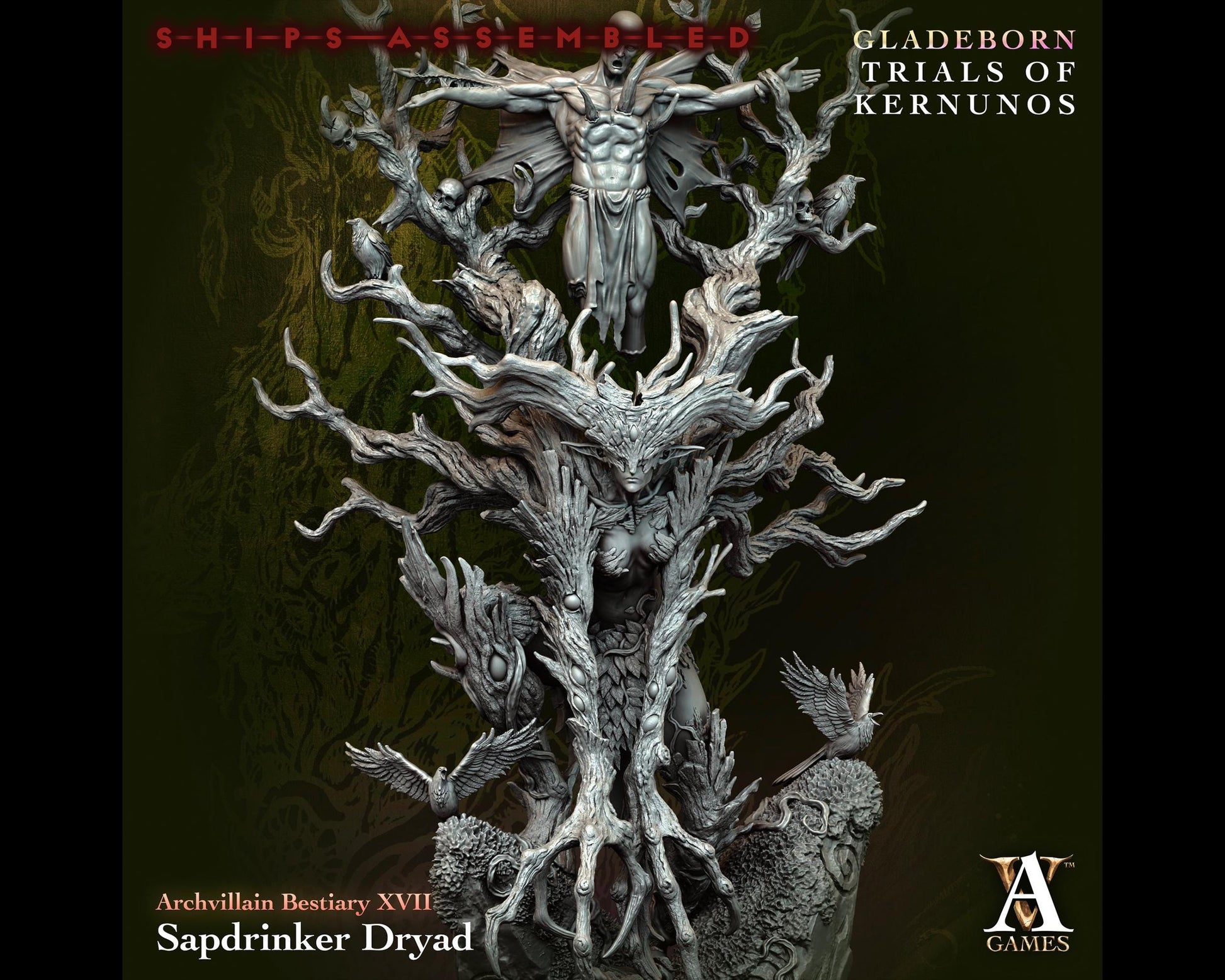 Sapdrinker Dryad - Trials of Kernunos - Highly Detailed Resin 8k 3D Printed Miniature