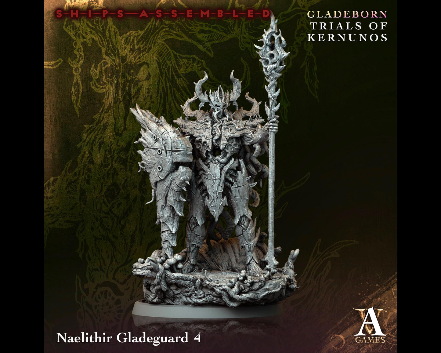 Naelithir Gladeguard 4 - Trials of Kernunos - Highly Detailed Resin 8k 3D Printed Miniature