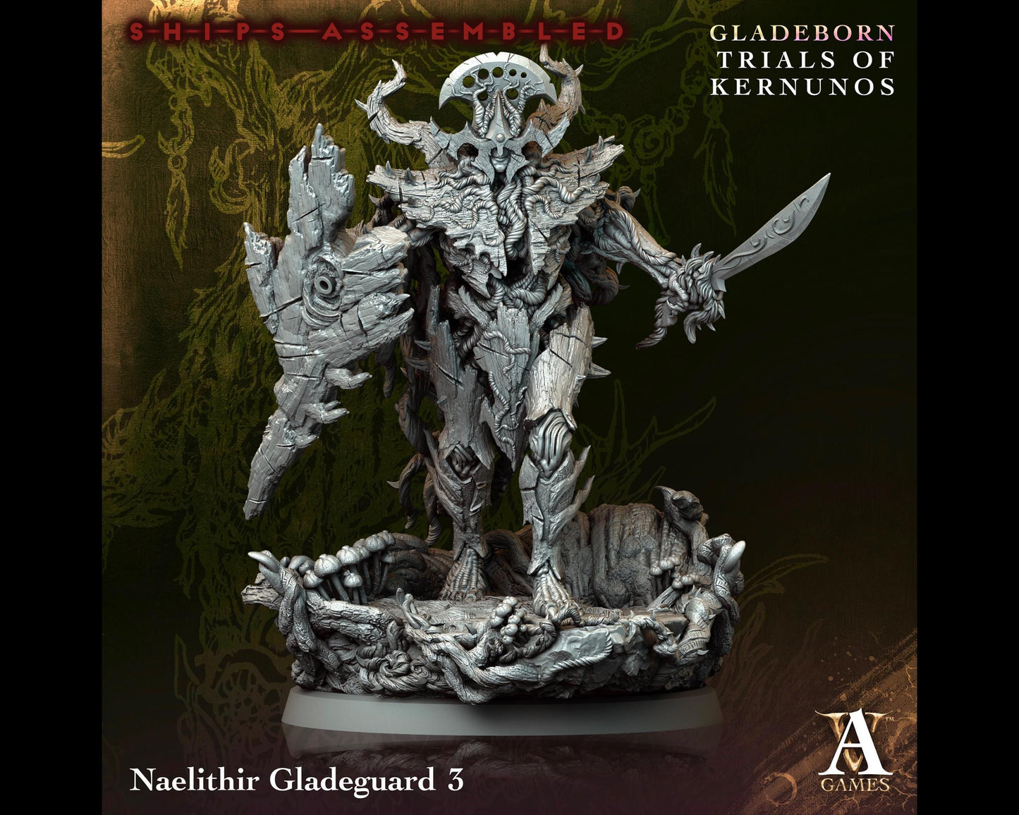 Naelithir Gladeguard 3 - Trials of Kernunos - Highly Detailed Resin 8k 3D Printed Miniature