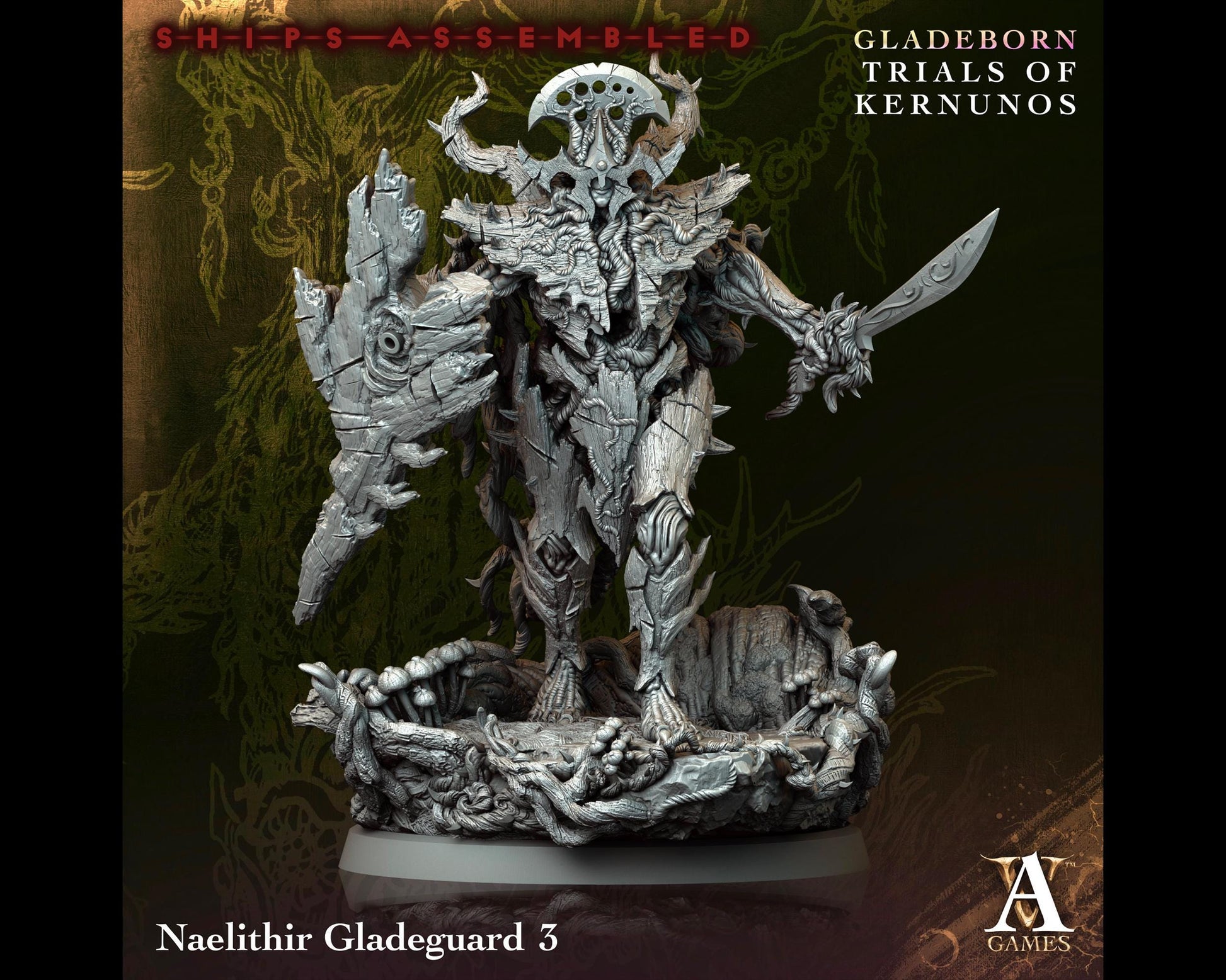 Naelithir Gladeguard 3 - Trials of Kernunos - Highly Detailed Resin 8k 3D Printed Miniature
