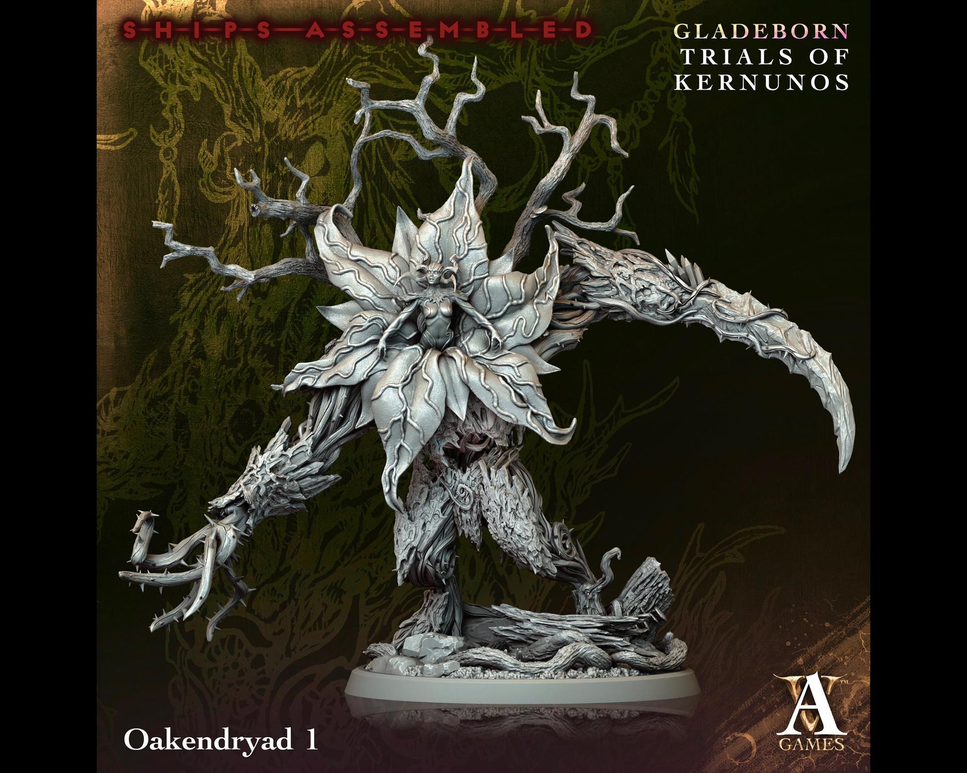 Oakendryad 1 - Trials of Kernunos - Highly Detailed Resin 8k 3D Printed Miniature