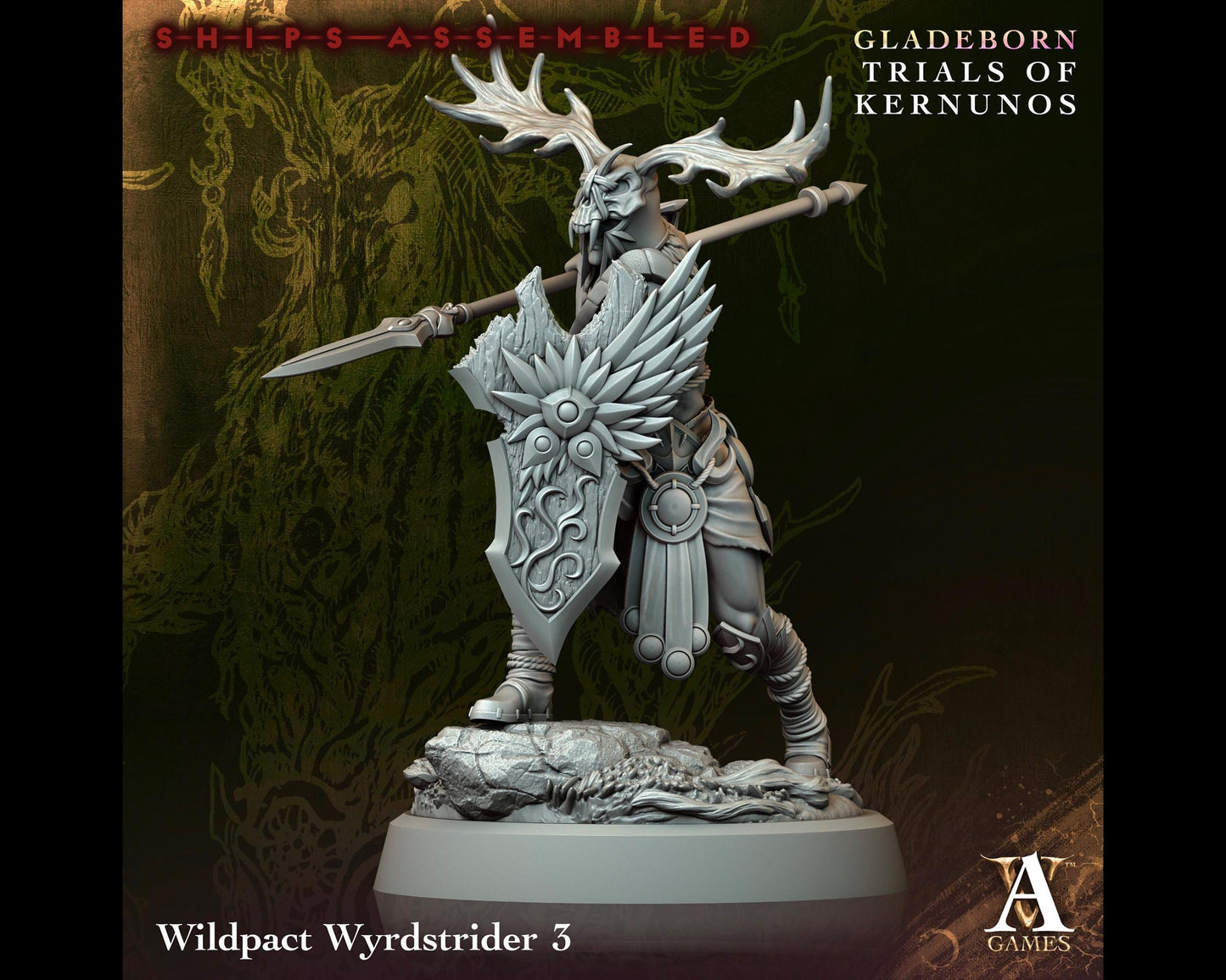 Wildpact Wyrdstrider 3 - Trials of Kernunos - Highly Detailed Resin 8k 3D Printed Miniature