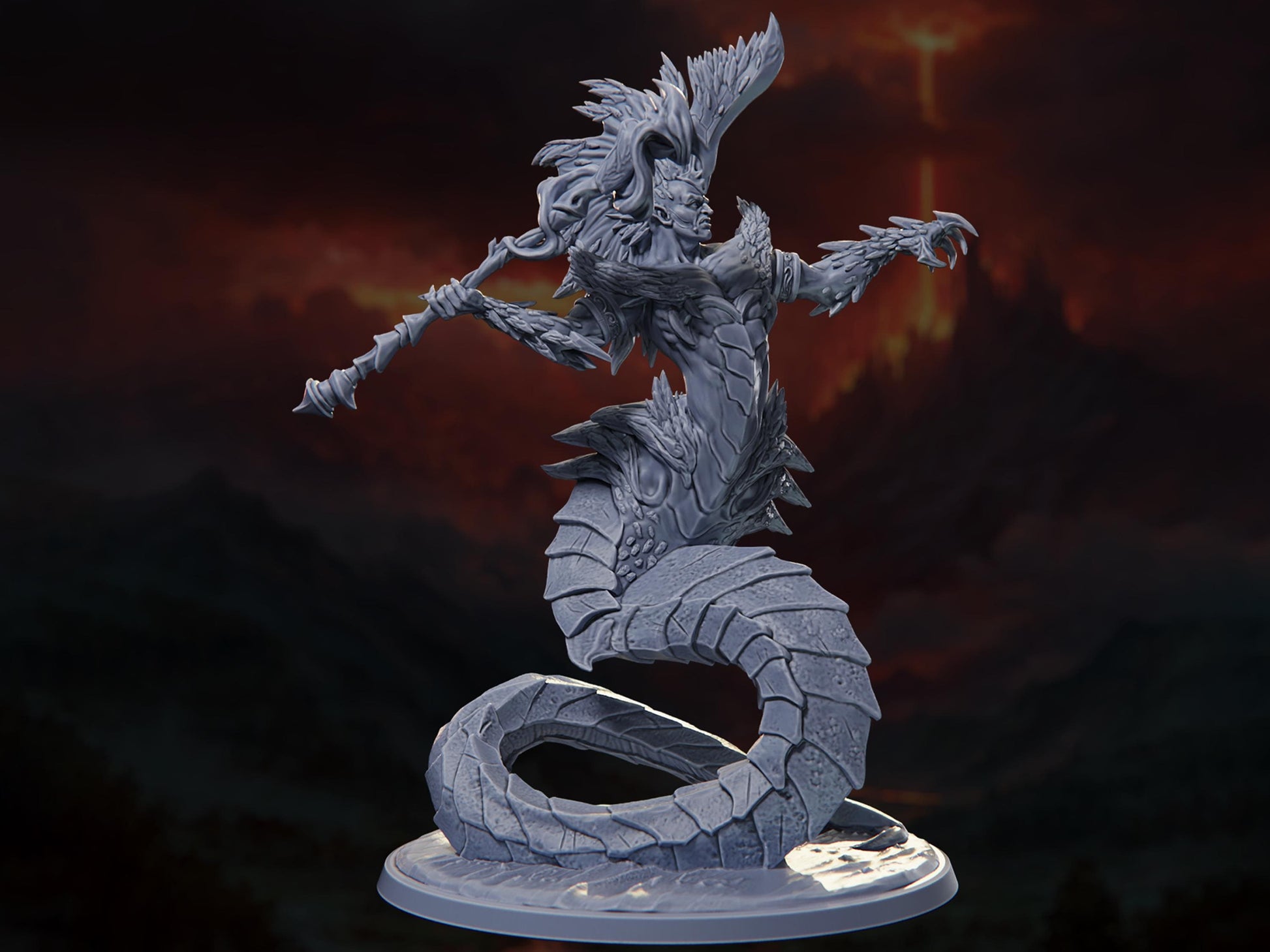 Salamander Guard - The Conflagration - Highly Detailed Resin 8k 3D Printed Miniature