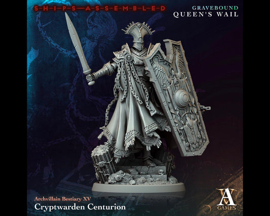 Cryptwarden Centurion - Gravebound: Queen's Wail - Highly Detailed Resin 8k 3D Printed Miniature